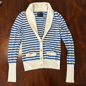 American-eagle-outfitters Women's Blue and White Cardigan